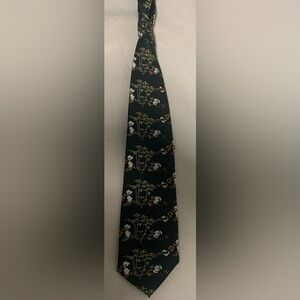 Kailong Vintage Handmade 100% Silk Men's Tie Panda Bears & Bamboo Black